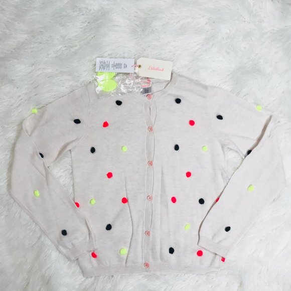 BILLIE BLUSH POM POM CARDIGAN / SWEATER - Picture 1 of 5